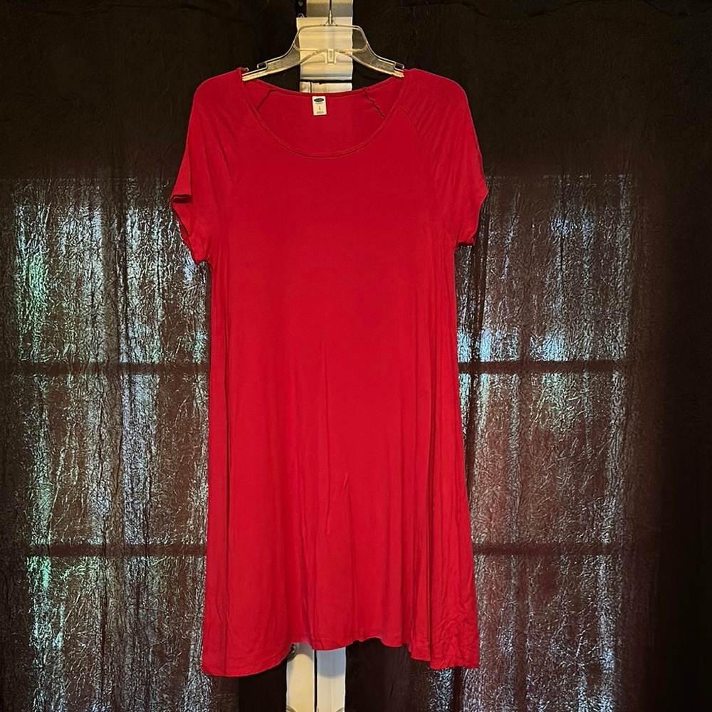 Old Navy Pink Relaxed Short Sleeve A-Line Dress